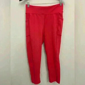 Adrienne Vittadini Ankle High Rise Waist Leggings Pink Sports Athletic Size M